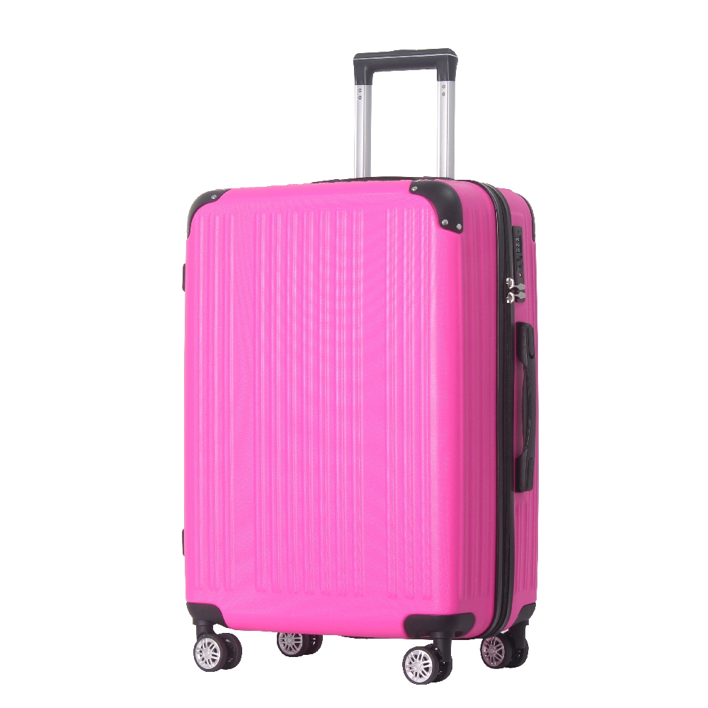 3-Piece Lightweight ABS Hardshell Luggage Set (20", 24", 26") In Honey Powder With Spinner Wheels, TSA Lock, And Adjustable Telescopic Handle - Durable Travel Suitcases_voghion.com